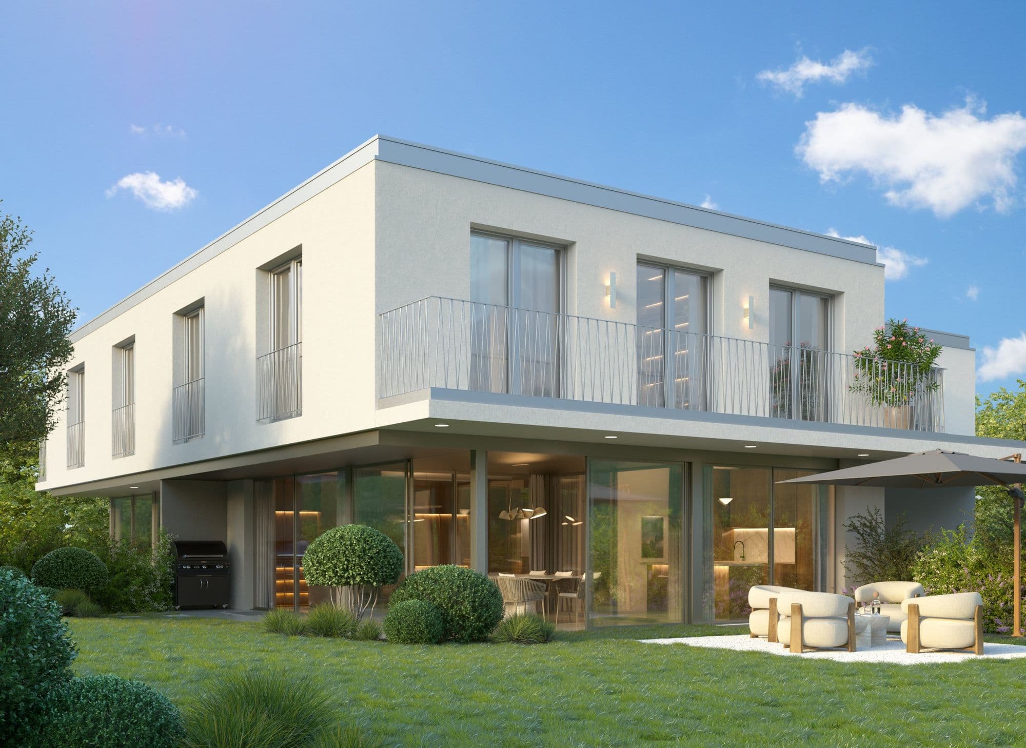 Villa et terrasse côté jardin